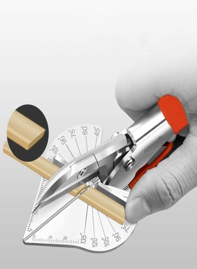 Veltrix - Multi Meter Shear Cutter, Degree Adjustable Angle Scissors Trim Shears Hand Tools for Cutting Soft Wood, PVC Multi Angle Mitre Gasket Shear Wire Duct Cutter Hand Tools, Orange - Set of 1 - Image 5